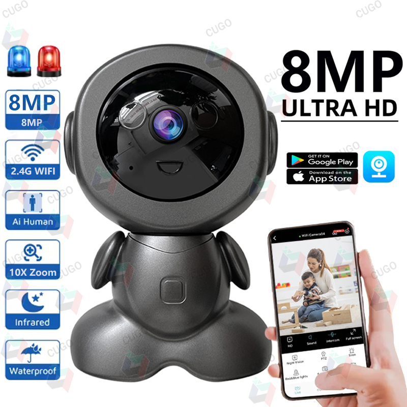 Home Security Robot - 8MP Wifi Gözetim Robot Kamerası PTZ
