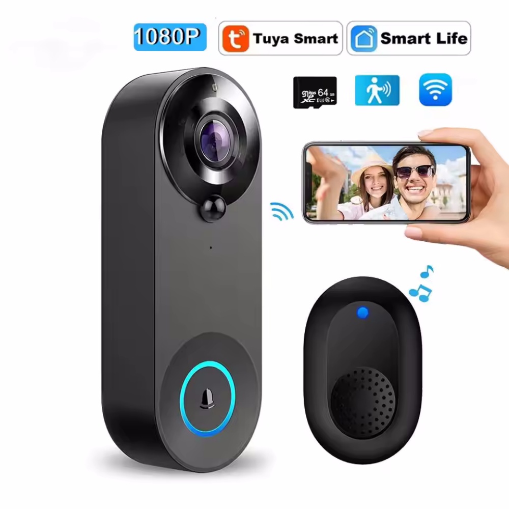 Home Security Premium - Tuya 1080P kablosuz WIFI kapı zili