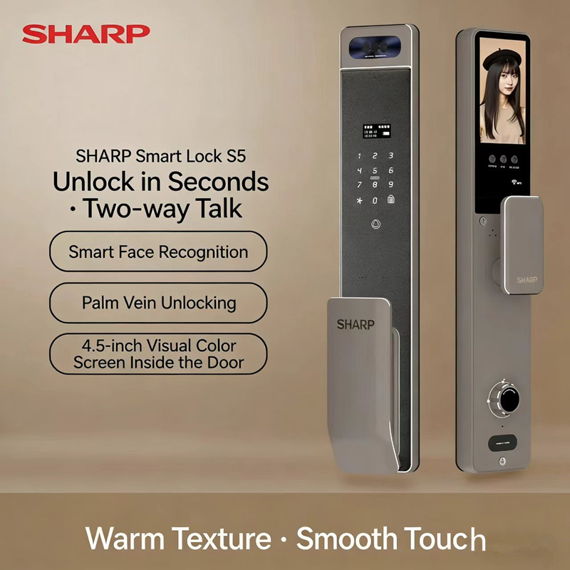 Home Security Battery - Sharp S5-FV Tam Otomatik Akıllı Kilit