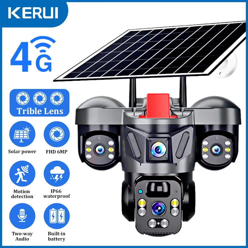 Home Security Battery - KERUI Dış Mekan PTZ 6MP 4G