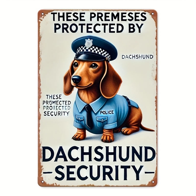 2D Düz Vintage Dachshund Güven - Home Security Police incelemesi ve fiyatı