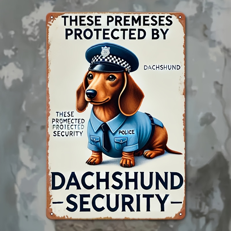2D Düz Vintage Dachshund Güven - Home Security Police incelemesi ve fiyatı