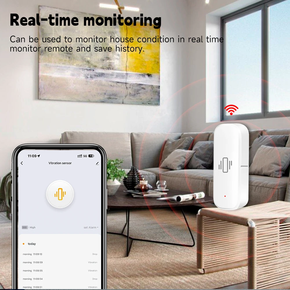WiFi/Zigbee Akıllı Titreşim Se - Home Security Alarm incelemesi ve fiyatı