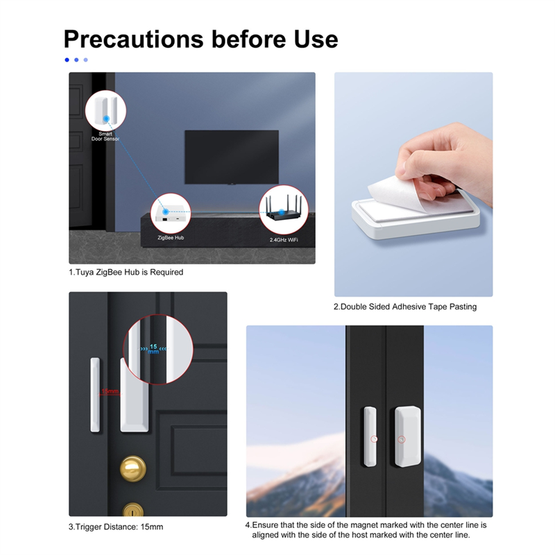 HLZS-Tuya Zigbee Kapı Sensörü  - Home Security Alarm incelemesi ve fiyatı